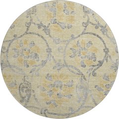 Premium Machine Washable Mayfield AMF762 Gold 8' x 8' Round Rug