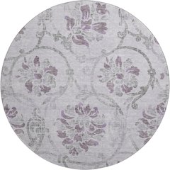Premium Machine Washable Mayfield AMF762 Lavender 8' x 8' Round Rug