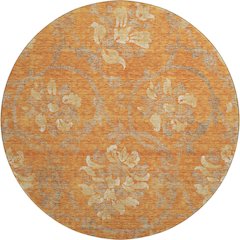 Premium Machine Washable Mayfield AMF762 Orange 8' x 8' Round Rug