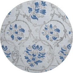 Premium Machine Washable Mayfield AMF762 Sky 8' x 8' Round Rug