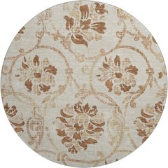 Premium Machine Washable Mayfield AMF762 Terracotta 8' x 8' Round Rug