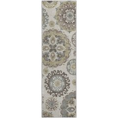 Premium Machine Washable Mayfield AMF763 Beige 2'3" x 7'6" Runner Rug