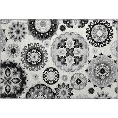Premium Machine Washable Mayfield AMF763 Black 1'8" x 2'6" Rug