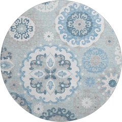 Premium Machine Washable Mayfield AMF763 Sky 8' x 8' Round Rug
