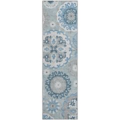 Premium Machine Washable Mayfield AMF763 Sky 2'3" x 7'6" Runner Rug