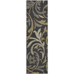 Premium Machine Washable Mayfield AMF764 Black 2'3" x 7'6" Runner Rug