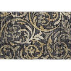 Premium Machine Washable Mayfield AMF764 Black 1'8" x 2'6" Rug