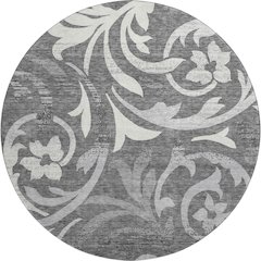 Premium Machine Washable Mayfield AMF764 Charcoal 8' x 8' Round Rug