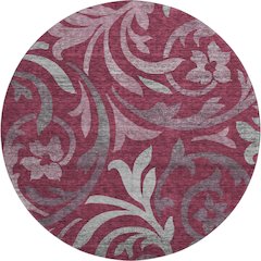 Premium Machine Washable Mayfield AMF764 Garnet 8' x 8' Round Rug