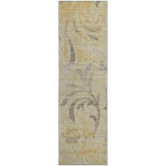 Premium Machine Washable Mayfield AMF764 Gold 2'3" x 7'6" Runner Rug