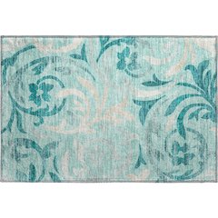Premium Machine Washable Mayfield AMF764 Teal 1'8" x 2'6" Rug