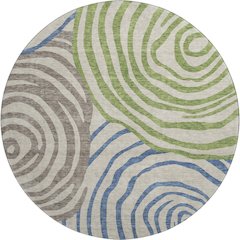 Premium Machine Washable Mayfield AMF765 Beige 8' x 8' Round Rug