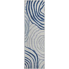 Premium Machine Washable Mayfield AMF765 Blue 2'3" x 7'6" Runner Rug