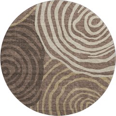 Premium Machine Washable Mayfield AMF765 Fudge 8' x 8' Round Rug