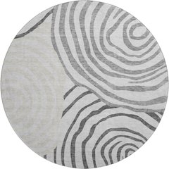 Premium Machine Washable Mayfield AMF765 Gray 8' x 8' Round Rug