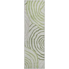 Premium Machine Washable Mayfield AMF765 Green 2'3" x 7'6" Runner Rug