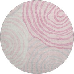 Premium Machine Washable Mayfield AMF765 Pink 8' x 8' Round Rug