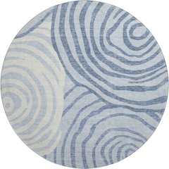 Premium Machine Washable Mayfield AMF765 Sky 8' x 8' Round Rug