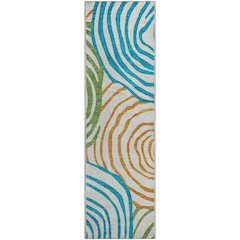 Premium Machine Washable Mayfield AMF765 White 2'3" x 7'6" Runner Rug