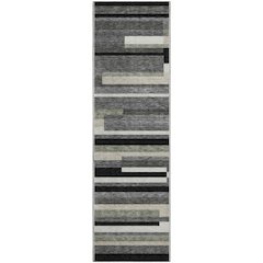 Premium Machine Washable Mayfield AMF766 Black 2'3" x 7'6" Runner Rug