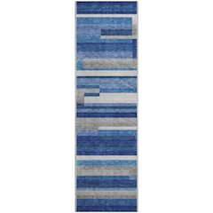 Premium Machine Washable Mayfield AMF766 Blue 2'3" x 7'6" Runner Rug