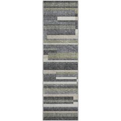 Premium Machine Washable Mayfield AMF766 Charcoal 2'3" x 7'6" Runner Rug