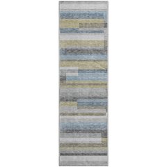 Premium Machine Washable Mayfield AMF766 Gray 2'3" x 7'6" Runner Rug