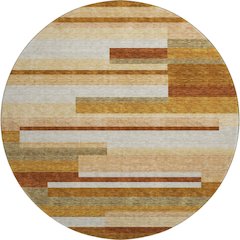 Premium Machine Washable Mayfield AMF766 Paprika 8' x 8' Round Rug