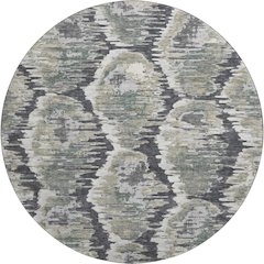 Premium Machine Washable Mayfield AMF767 Charcoal 8' x 8' Round Rug