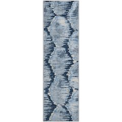 Premium Machine Washable Mayfield AMF767 Navy 2'3" x 7'6" Runner Rug