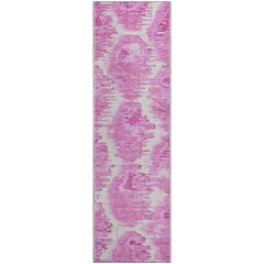 Premium Machine Washable Mayfield AMF767 Pink 2'3" x 7'6" Runner Rug