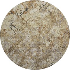 Premium Machine Washable Mayfield AMF768 Beige 8' x 8' Round Rug