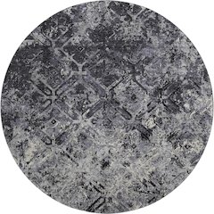 Premium Machine Washable Mayfield AMF768 Black 8' x 8' Round Rug