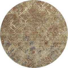 Premium Machine Washable Mayfield AMF768 Brown 8' x 8' Round Rug