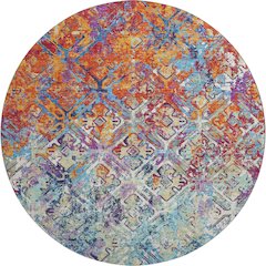 Premium Machine Washable Mayfield AMF768 Copper 8' x 8' Round Rug