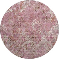 Premium Machine Washable Mayfield AMF768 Pink 8' x 8' Round Rug