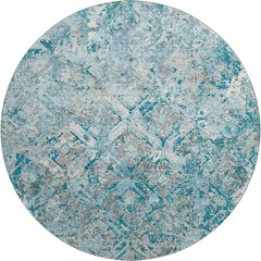 Premium Machine Washable Mayfield AMF768 Teal 8' x 8' Round Rug