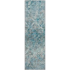 Premium Machine Washable Mayfield AMF768 Teal 2'3" x 7'6" Runner Rug