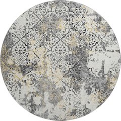 Premium Machine Washable Mayfield AMF769 Charcoal 8' x 8' Round Rug