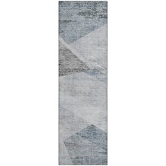 Premium Machine Washable Mayfield AMF770 Sky 2'3" x 7'6" Runner Rug