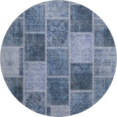 Premium Machine Washable Mayfield AMF772 Blue 8' x 8' Round Rug