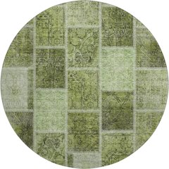 Premium Machine Washable Mayfield AMF772 Olive 8' x 8' Round Rug