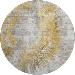 Premium Machine Washable Mayfield AMF773 Gold 8' x 8' Round Rug