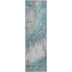 Premium Machine Washable Mayfield AMF773 Teal 2'3" x 7'6" Runner Rug