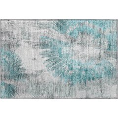 Premium Machine Washable Mayfield AMF773 Teal 1'8" x 2'6" Rug