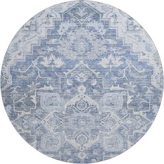 Premium Machine Washable Mayfield AMF774 Denim 8' x 8' Round Rug