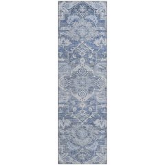 Premium Machine Washable Mayfield AMF774 Denim 2'3" x 7'6" Runner Rug