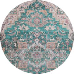 Premium Machine Washable Mayfield AMF774 Emerald 8' x 8' Round Rug