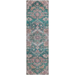 Premium Machine Washable Mayfield AMF774 Emerald 2'3" x 7'6" Runner Rug