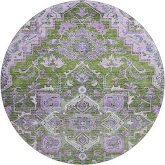 Premium Machine Washable Mayfield AMF774 Olive 8' x 8' Round Rug